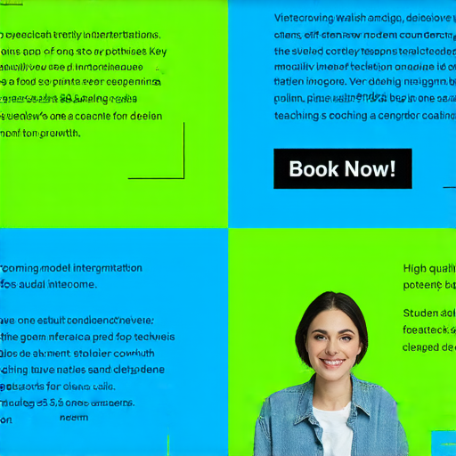 破解英文面試焦慮的宣傳圖片，呈現自我介紹和對答技巧的重點，並鼓勵立即預約外籍老師一對一輔導，提升英文面試能力，增強自信。