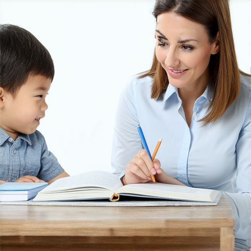 揭開老鼠藥的秘密，外籍英文老師進行一對一教學的場景，老師與學生專注交流，背景顯示教學材料和筆記，展現學習過程的互動，強調英文學習的重要性。