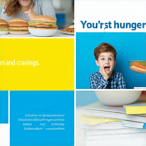 學習英語的學生探索饑餓與饞嘴的英文表達，促銷外籍老師一對一課程的廣告圖片，吸引對英語學習感興趣的學員報名。