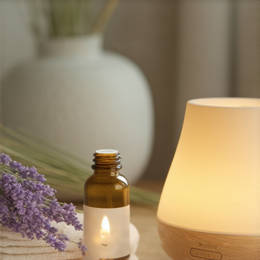 發現香薰的魅力與療癒力量，圖片展示了香薰精油和擴香器，周圍環繞著舒適的環境，觸發放鬆與平靜的感覺，適合透過英語深入探索香薰的應用與知識。