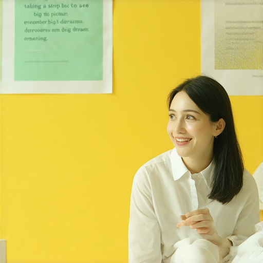 一位外籍老師與學生一對一交流，教學環境輕鬆愉快，學習用英文追逐夢想，展現退一步海闊天空的理念，鼓勵學生勇敢面對挑戰。