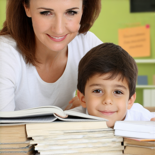 外籍老師一對一教學場景，學生專注學習，旁邊有英語書籍和筆記，突顯美好英文學習的秘密，立即體驗豐富的語言之旅。