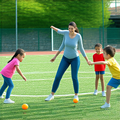 外籍老師與學生在運動場上互動學習英文，孩子們快樂地參加運動活動，邊學邊玩，探索運動場英文秘訣，邀請您立即預約外籍老師。