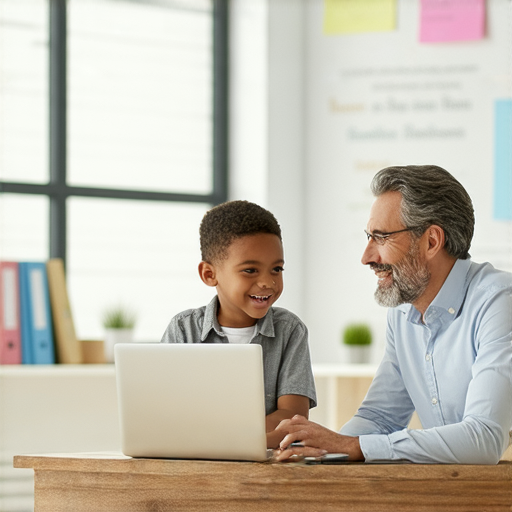 掌握流利英語的宣傳圖片，展示專業外籍老師進行一對一教學，讓學員在輕鬆愉快的環境中提高英文水平，突飛猛進地進步。