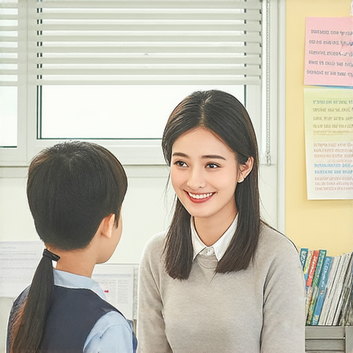 學員與外籍老師一對一互動的場景，展示學好生活英文的過程，學員臉上漾著笑容，感受英文進步的快感，背景為明亮的教室環境和英文學習資源。