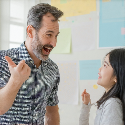 立即體驗外籍老師一對一英文教學的圖片，展示學生與外籍老師互動的情景，開啟流利英語之旅，讓學習變得有趣且有效，展現英語學習的魅力與活力。