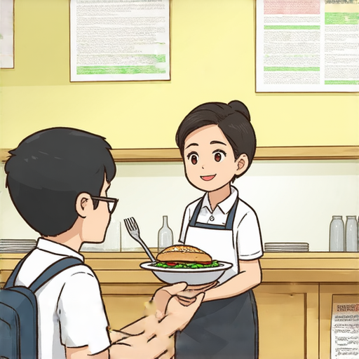 餐廳英語全攻略，外籍老師一對一學習中的學生自信地點餐，教室環境輕鬆愉快，強調提升餐廳英語會話能力，讓用餐體驗更加順暢。