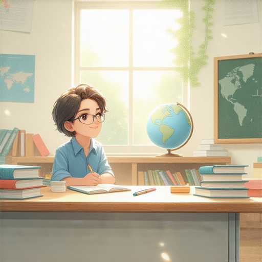 發現羅斯福的魅力，外籍老師一對一指導學習英文，學生專注聆聽，教室環境明亮，桌面上擺放著書籍與文具，展現互動學習的氛圍。