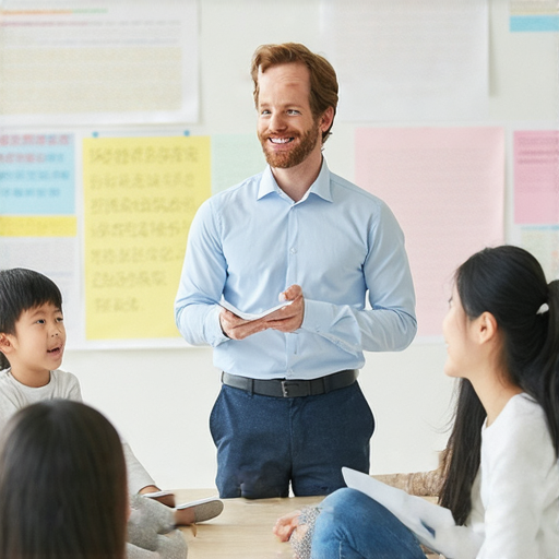 毛毛雨英文學習平台，展示外籍老師與學生互動的場景，強調流利英文學習的重要性，邀請新學員立即預約外籍教師開啟語言新旅程。
