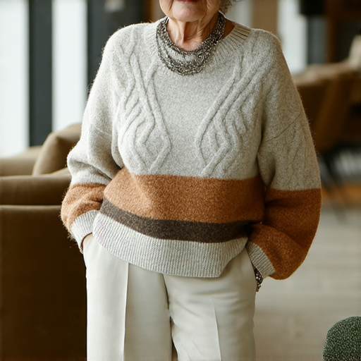 退休後女性穿著冷衫展現新風格，搭配時尚配飾及舒適褲款，顯示出成熟與優雅。冷衫的時尚秘訣如顏色搭配與層次感，在日常生活中輕鬆打扮。