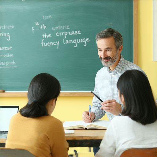 與外籍老師一對一教學的場景，學生專注學習英文，展示如何重新審視英文學習之道，輕鬆開啟流利之路，提升語言能力。