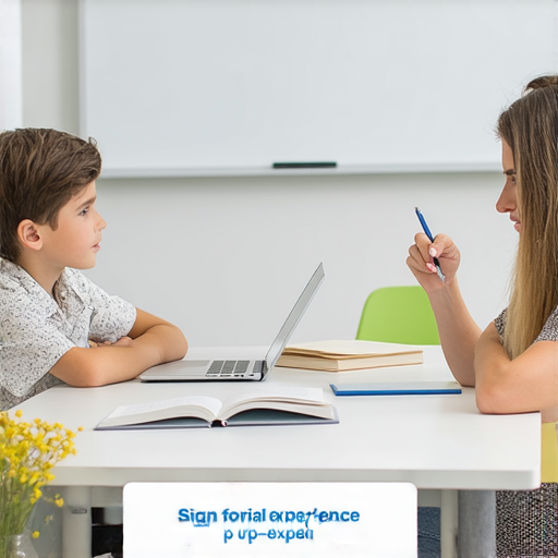 提升英語水平的宣傳圖片，展示秀茂坪外籍老師與學生一對一上課的場景，背景簡潔明亮，學生專注學習，標題引導報名體驗，立即啟動英語學習之旅！