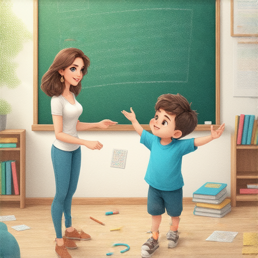 外籍老師與學生一對一學習英語的場景，促進流利對話，展現充滿活力的學習環境，搭配教材和互動交流，協助學生解鎖英語潛力的過程。