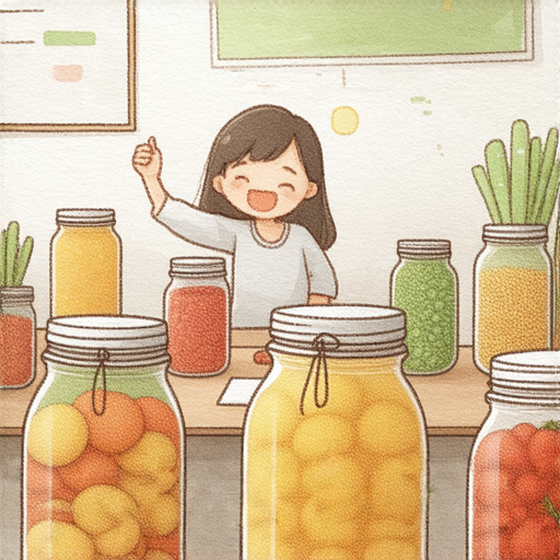 探索醃食物的英文學習圖片，外籍老師一對一教學，學生與老師互動情形，展現學習過程的興奮與樂趣，立即開啟語言之旅，增進語言能力與文化理解。