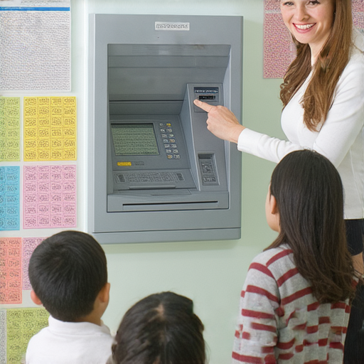 外籍老師教授學生使用櫃員機，學生專注學習英文，場景呈現流利英語交流，展現全新的學習方式和互動體驗，輕鬆掌握生活應用英文技巧。