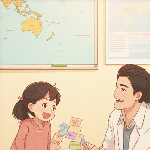 從老夫子學習英文的課程中，學生與外籍教師一對一互動，展現學習的樂趣與成效，增強英語口說能力，體驗文化交流的魅力。