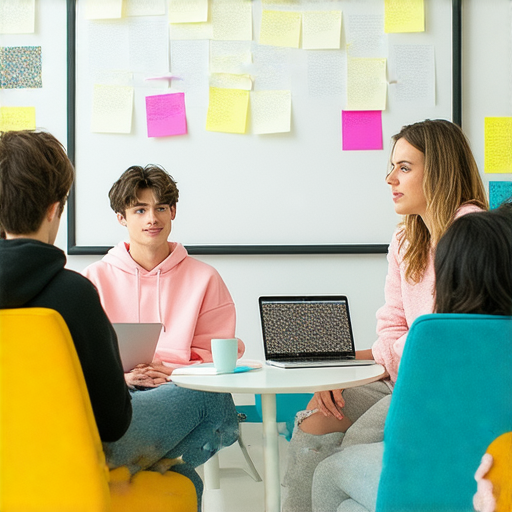 潮牌英語課程中外籍老師一對一教學的瞬間，學生專注學習時尚口語，提升交流能力，圍繞潮流與時尚的學習氛圍，讓英語學習更有趣。