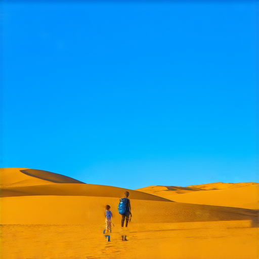 探索沙漠的奧秘，外籍老師與學生一對一學習英文，展開冒險之旅，背景是金色沙丘，充滿神秘氛圍，促進語言學習的愉悅場景。