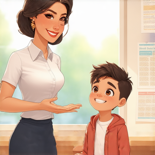 外籍老師與學生一對一互動，學生自信地講英文，教室氛圍輕鬆愉快，展示探索學習新語言的旅程，不再害怕溝通，享受英語學習的樂趣。