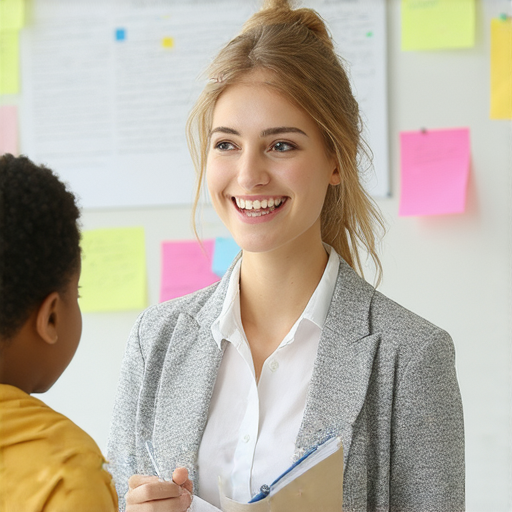 外籍老師一對一教學場景，學生積極互動，雙方使用英文溝通，毫無障礙，展示學習英語的樂趣與效果，體驗流利而自信的交流能力。