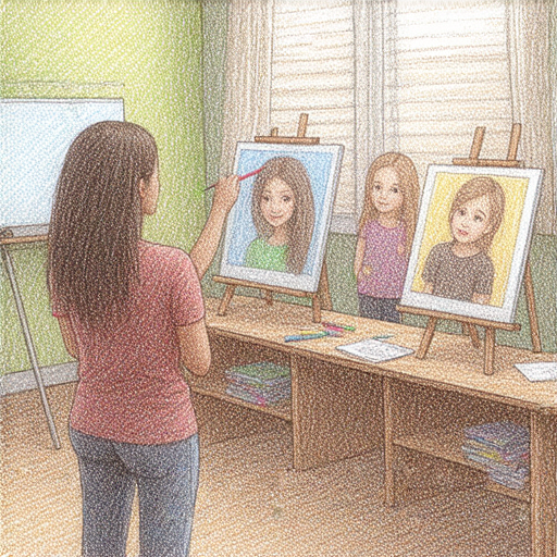 發現油粉彩的無限魅力，外籍老師教學中，學生專心學習英文表達技巧，體驗藝術與語言結合，提升創意與溝通能力，立即預約加入課程。