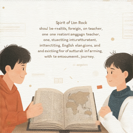 探索獅子山精神的圖片，展現外籍老師一對一教學的場景，學生專注於英語學習，背景有英語學習相關的文化元素，鼓勵開啟英語之旅。