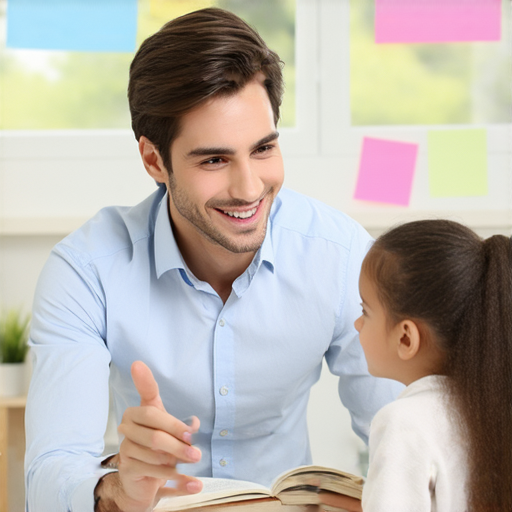 一位學生和外籍老師進行一對一教學，學生專注聆聽，老師親切指導，展現突破學習瓶頸的過程，背景為明亮的教室環境，突顯外籍教師的重要性。