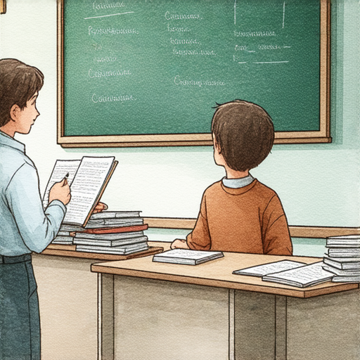 外籍老師一對一教學，學生專心學習英文，書本和筆記本上筆記滿滿，重溫英文知識，提升英文能力，充分互動，創造良好的學習氛圍。