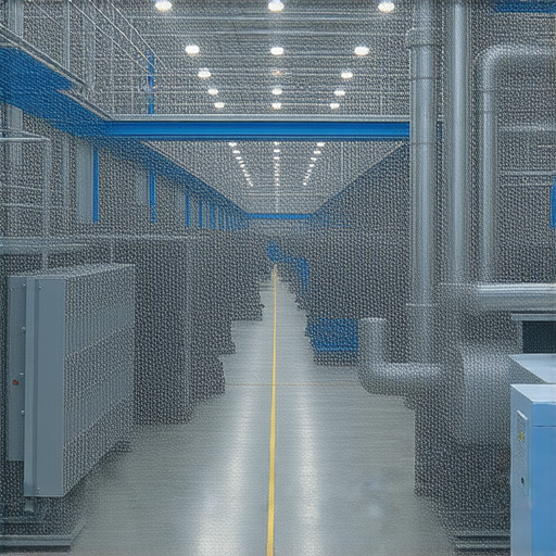 發電廠內部運作的圖片，展示了大型發電設備和電力生成過程，強調學習英文的重要性，以便理解相關科技故事和背景。