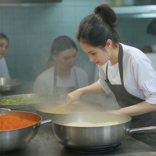 外籍老師一對一教學，提升烹飪對話自信，學會油炸技巧，學生專注學習，課堂互動氣氛活潑，展示專業廚具，適合各種烹飪愛好者。