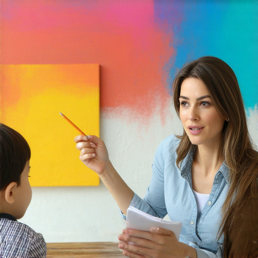 外籍老師與學生進行一對一英語教學，學生專注於學習，背景有剛油漆的牆面，傳達快速學習的重要性，強調油漆未乾也能立即開始學習英語。