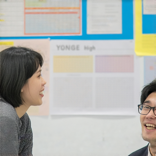 永樂中學英語課程外籍老師一對一教學的學生與老師互動場景，學生專心學習，探索語言的無限可能，立即報名體驗專業英語教學！