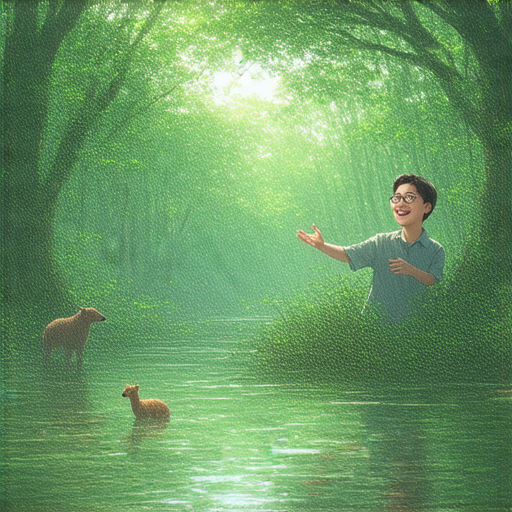 解密沼澤生態的外籍英文老師與學生一對一互動，探索自然環境，展現學習的樂趣與新體驗，增強語言技能。