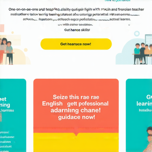 外籍英文老師一對一教學禮券，促銷活動圖片，顯示提升英語能力的機會，吸引學習者參加，抓緊這個難得的學習機會，立即獲得專業指導。