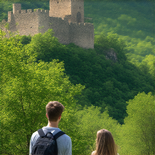 探索盧森堡的風景，外籍英文老師與學生進行一對一學習，畫面中展示古老城堡和自然美景，為學習英語與旅遊打下基礎，開啟您的盧森堡之旅。