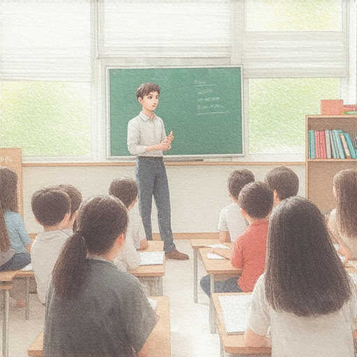 打破空窗期，外籍老師教授英文，學生聚精會神學習，桌上有課本和筆記，展現愉快的學習氛圍，開始你的英文學習之旅，提升語言能力。