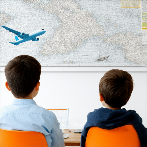 一對一外籍老師教學場景，機長主題的英文班級，學生專注學習，背景展示飛行相關元素，解碼機長的英文，提升英語能力，點擊了解更多資訊。