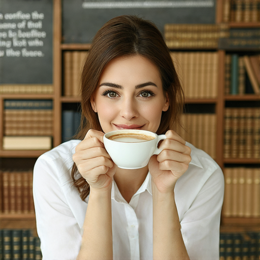 只需一杯咖啡的價格，外籍英文老師一對一學習的宣傳圖片，展示學習名言和英文書籍背景，強調高效英文學習與個人化教學的理念。