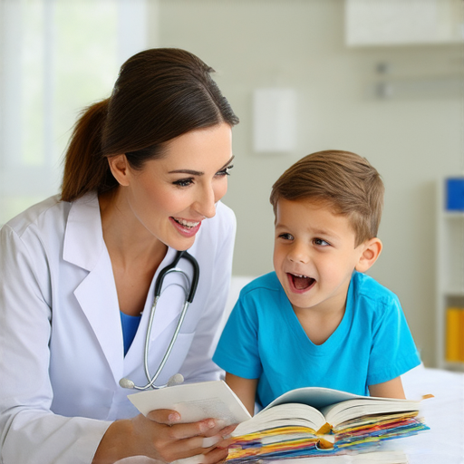 病床上的英語學習場景，一名外籍老師與學生進行一對一教學，展現意外驚喜的學習效果，圖中還有學習資料，體現即使在病床上也能輕鬆學習英語。