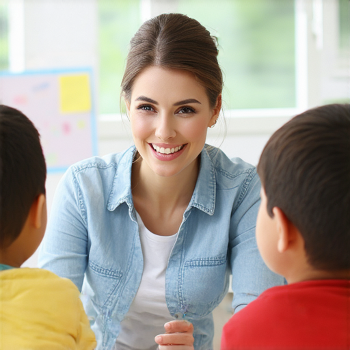 學生們在課堂上與外籍英文老師進行一對一教學，表情專注且愉快，彰顯了外籍教師的教學魅力，吸引更多學生體驗學習的好處。