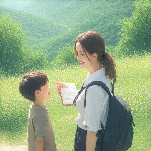 與外籍英文老師一對一學習英語的學生在美麗的郊外環境中愉快互動，享受新體驗，提升語言能力，讓郊遊更加精彩。