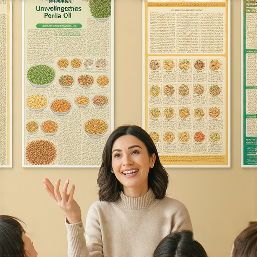 揭開紫蘇油的神秘面紗的活動推廣圖片，顯示外籍老師與學生互動，學習英文的過程中探索紫蘇油的不同用途和好處，立即報名參加，探索健康飲食選擇。