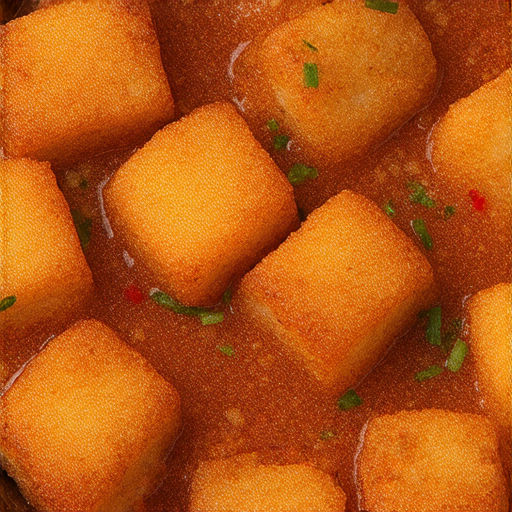 辣炒年糕的美味呈現，色彩繽紛的食材在鍋中翻炒，香辣的醬汁包裹著年糕，令人垂涎欲滴，學習英文詞彙，讓你的料理和餐桌更加火辣。