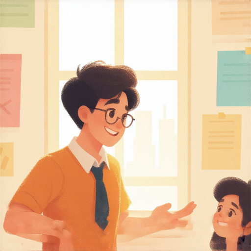 與外籍英文老師互動場景，學生在課堂上享受一對一教學，展現學習英語的无限可能，背景是教師熱情教學的氛圍。