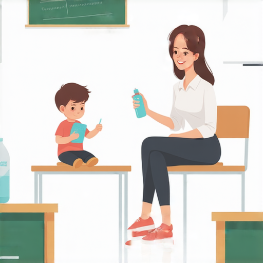 探索消毒噴霧的不同用途，外籍老師一對一教學，學生輕鬆學習英文，強調衛生與學習的結合，提升語言能力與健康意識。