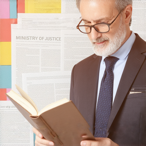 一對一外籍老師指導學生學習法律英語，背景為法務部相關的英文文件，強調破解法律術語謎題的過程，展現學習氛圍和專業教學。