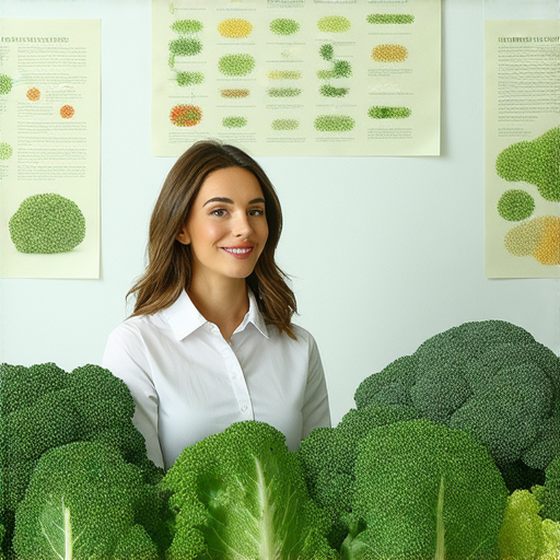 一名外籍英文老師正在教授學生有關羽衣甘藍的知識，背景中有新鮮的羽衣甘藍。報名一對一教學，開啟探索健康飲食的旅程。
