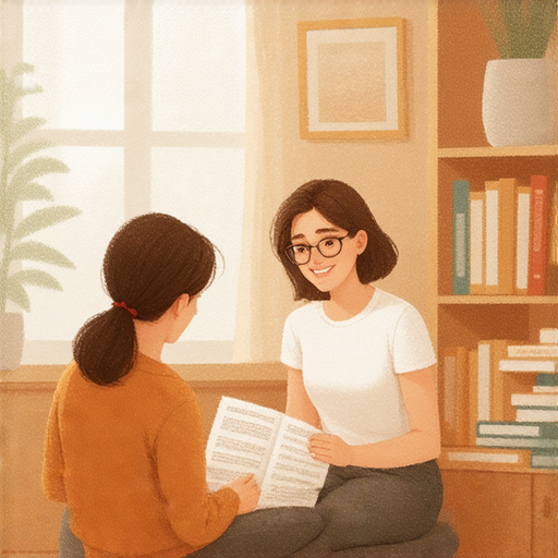 一位外籍老師與學生進行一對一英語教學，學生專心學習，環境舒適，展現學習英語的積極氛圍，立即探索提升英語技能的機會，讓溝通更流利。