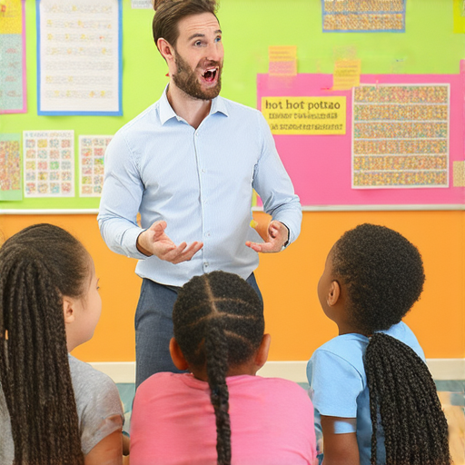 外籍老師帶領學生挑戰語言，探索「燙手」在英文中的深層含義，充滿興趣的教學場景，學生們積極參與討論，顯示學習熱情和探索精神。