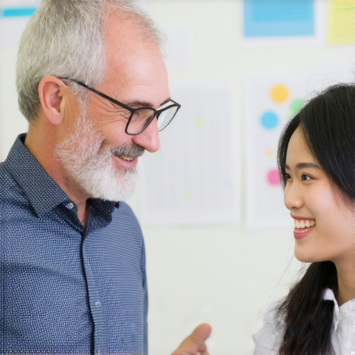 外籍英文老師一對一教學場景，教師與學生進行互動，打破語言界限的學習氛圍，體驗即刻提升英語能力，了解更多教學資訊。